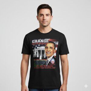 USA President Barack Obama Black Campaign Shirt
